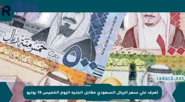 تعرف على سعر الريال السعودي مقابل الجنيه اليوم الخميس 19 يونيو